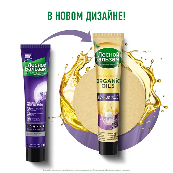 Зубная паста Лесной бальзам Organic Oils Ночной уход 75 мл