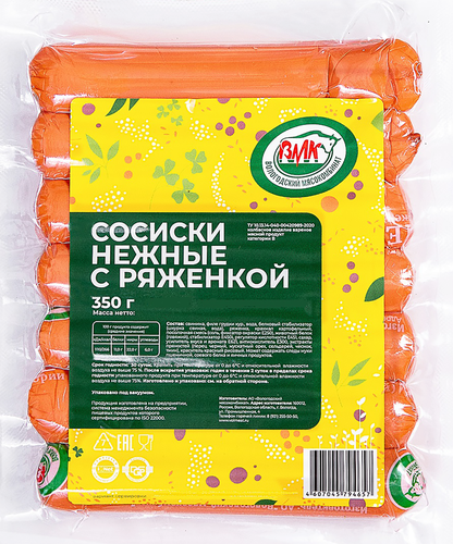 

Сосиски МК Вологодский Нежные с ряженкой 350 г