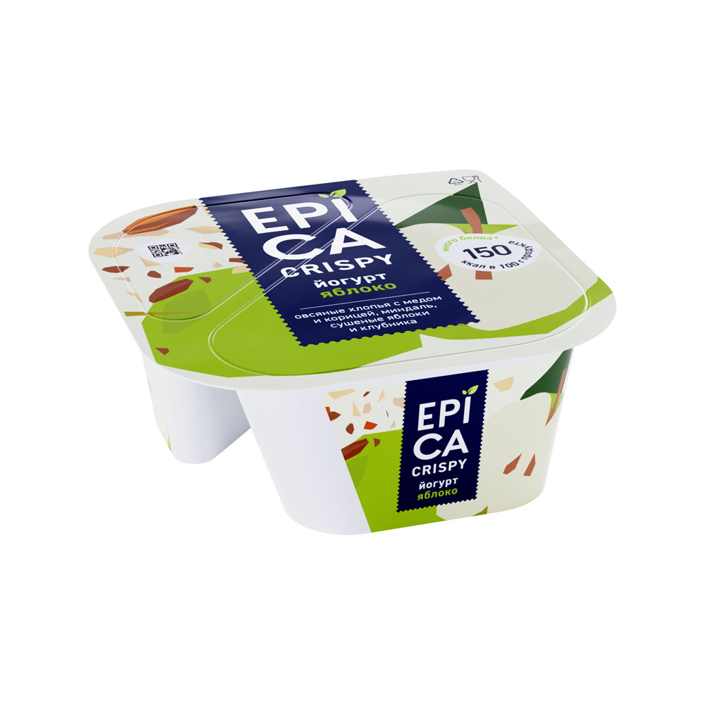 

Йогурт Epica Crispy яблоко-миндаль-мюсли-клубника 5.7% 138 г