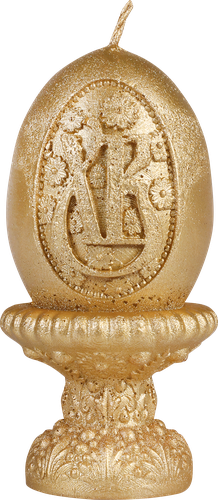 

Свеча Homeclub Яйцо пасхальное, с декором, золотой цвет, 8.5х5.5 см