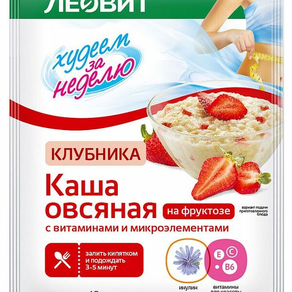 Каша овсяная Леовит Худеем за неделю с клубникой 1 шт. 40 г