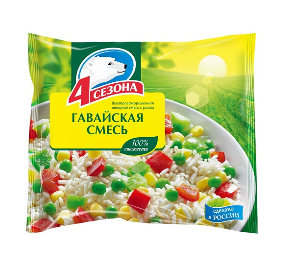 Смесь овощная 4 Сезона Гавайская быстрозамороженная 400 г