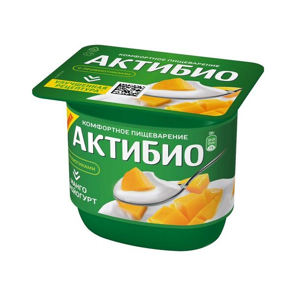 Биойогурт B Lactis Актибио обогащ бифидобактер с манго жир 3,0% 130г