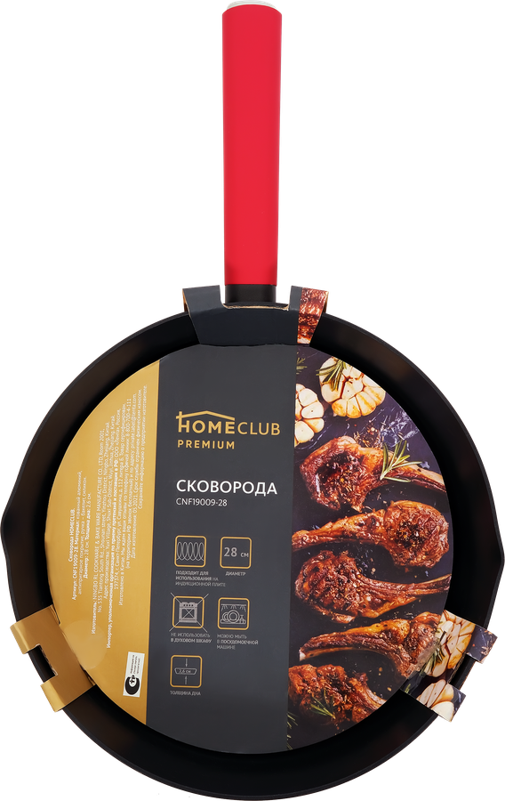 

Сковорода HOMECLUB Chef 28см, антипригарное покрытие, кованый алюминий, индукция