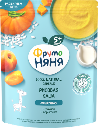 

Каша ФрутоНяня Рисовая тыква-абрикос с 5 месяцев 200 г