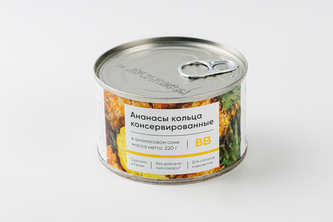 

Ананасы консерв. кольца в ананасовом соке, 220г