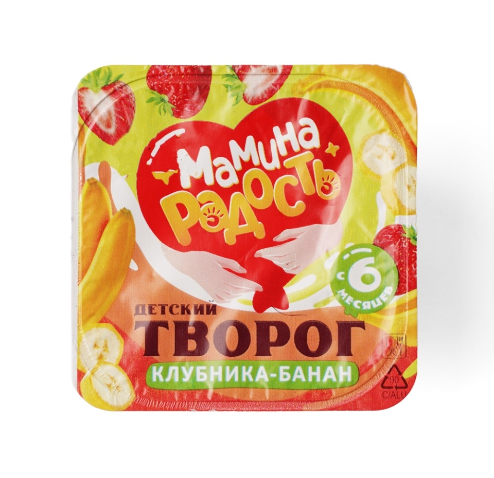 

Творог детский А.Ростагрокомплекс Мамина радость Клубника-банан 3.8%, 100 г