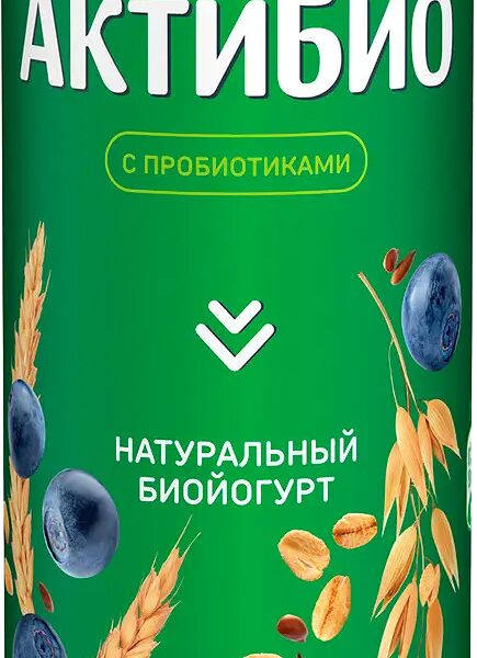 Биойогурт питьевой Актибио черника злаки и семена льна 1.6% 260 г