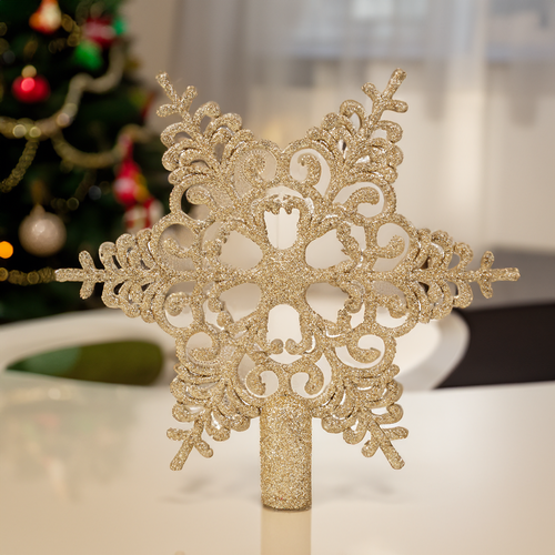 

Верхушка для елки Homeclub Снежинка с блестками 20 см цвет в ассортименте