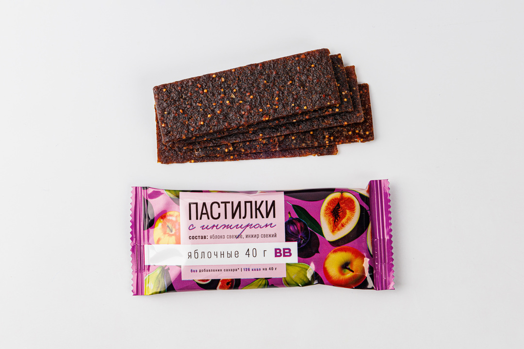 

Пастилки яблочные с инжиром, 40г