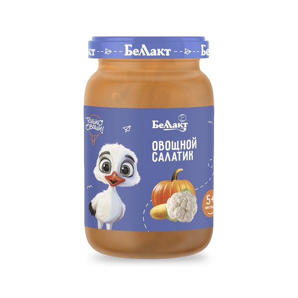 Пюре овощное Беллакт Овощной салатик из цв капусты картоф и тыквы с 5мес 185г ДП
