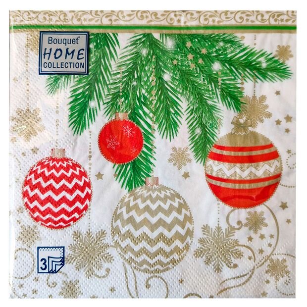 

Салфетки одноразовые бумажные Bouquet Украшения 3 слоя 33 х 33 см 20 л