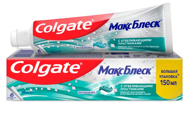

Зубная паста Colgate МаксБлеск кристальная мята 150 мл