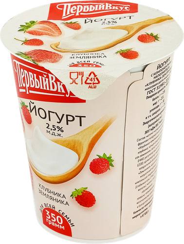 

Йогурт питьевой ПЕРВЫЙ ВКУС Клубника с фруктовым наполнителем 2,5%, без змж, 500г