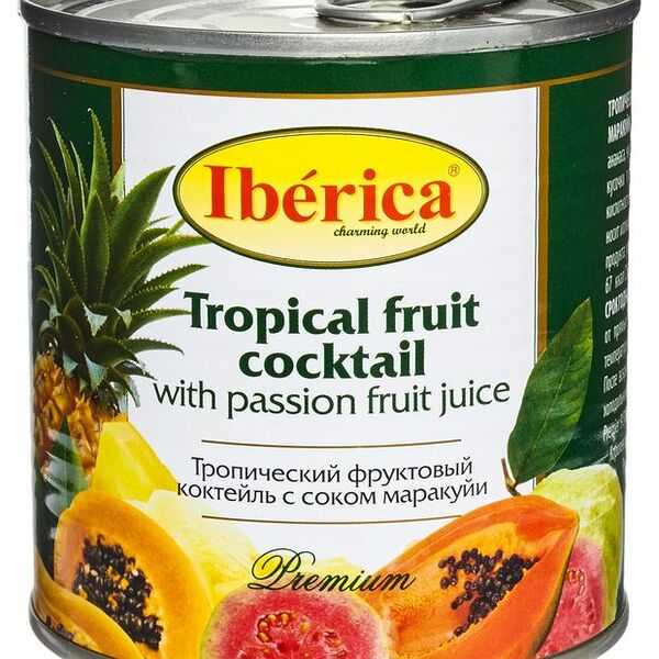 Фруктовый коктейль Iberica Premium Тропический с соком маракуйи, 435 мл