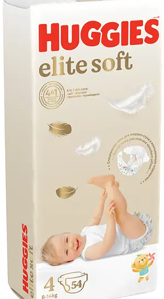 Подгузники детские HUGGIES Elite Soft 4 8–14кг, 54шт