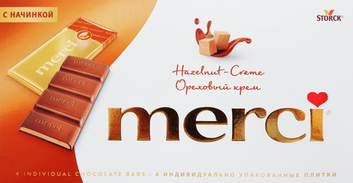 

Шоколад Merci Ореховый крем 112 г
