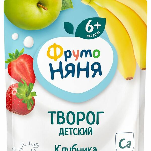 Биотворог ФрутоНяня клубника-банан-яблоко с 6 месяцев 4.2% 90 г