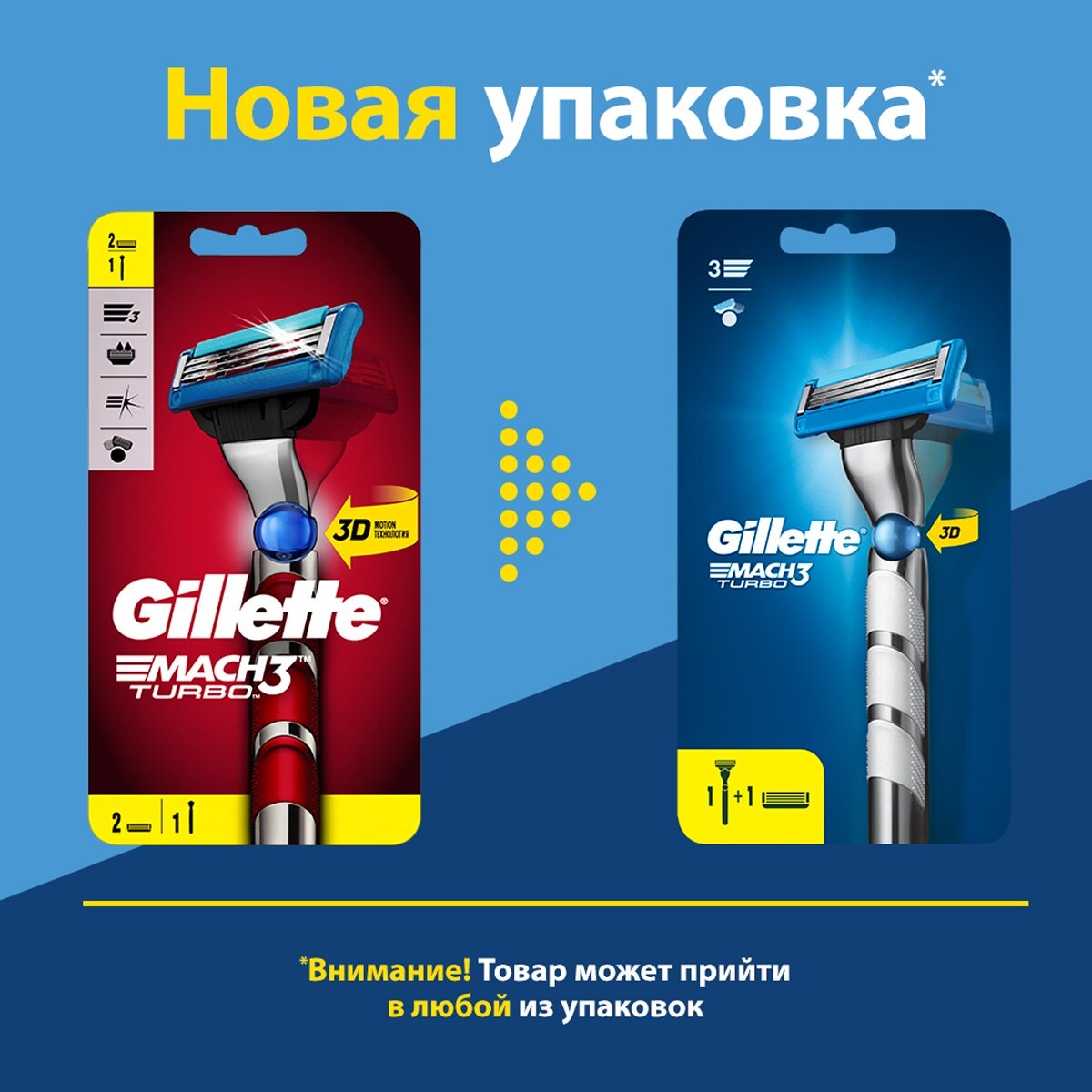 

Бритва Gillette Mach3 Turbo Red с 2 сменными кассетами