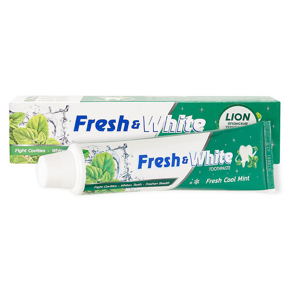 Зубная паста Lion Thailand Fresh & White Прохладная мята для защиты от кариеса, 160 г