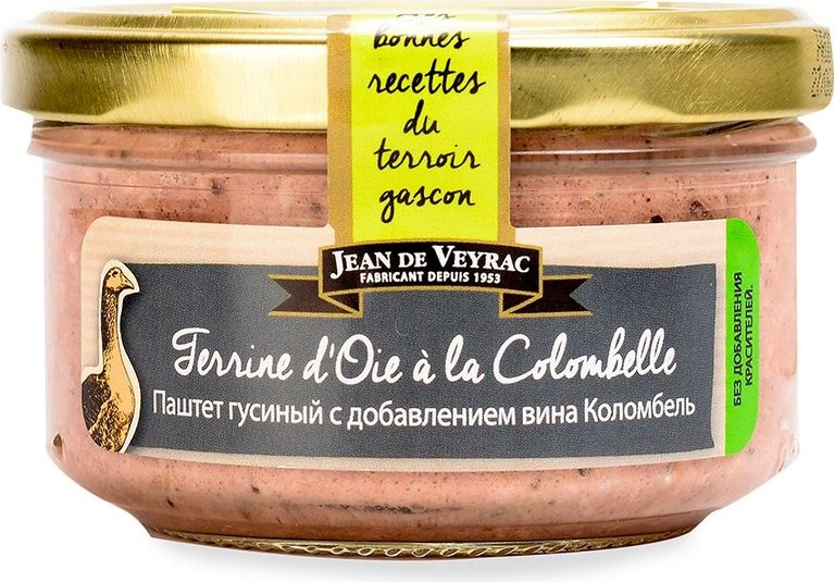 

Паштет гусиный Jean de Veyrac с добавлением вина Коломбель 130 г