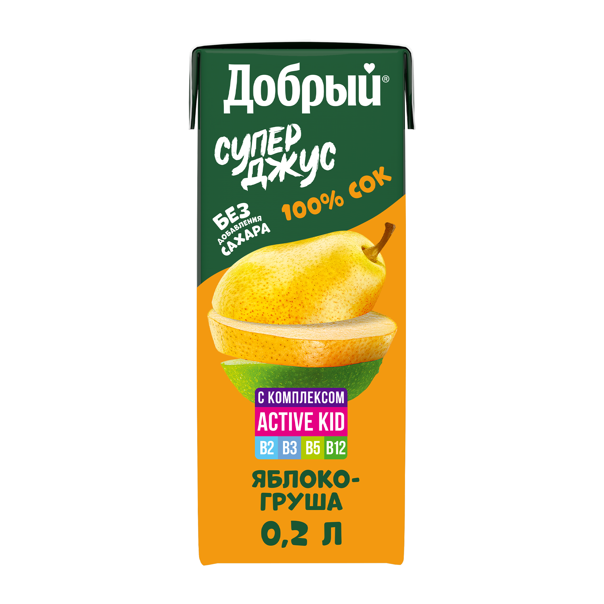 

Сок Добрый Active kid Яблоко-груша 200 мл