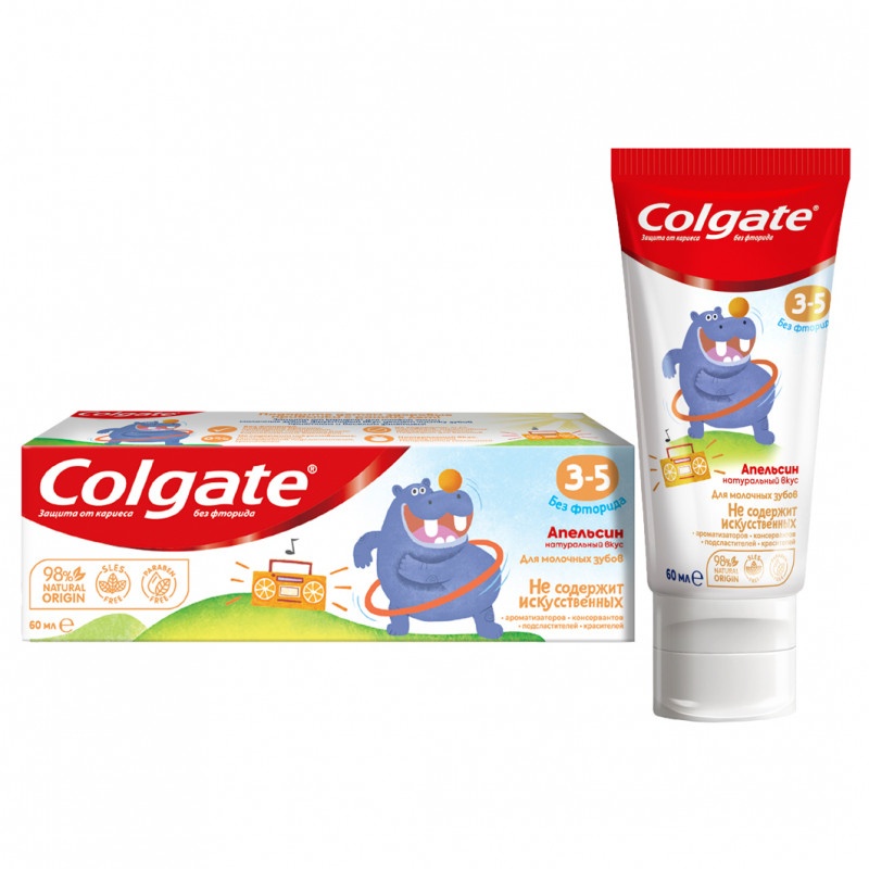 

Детская зубная паста Colgate Апельсин 3-5 лет без Фторида 60 мл