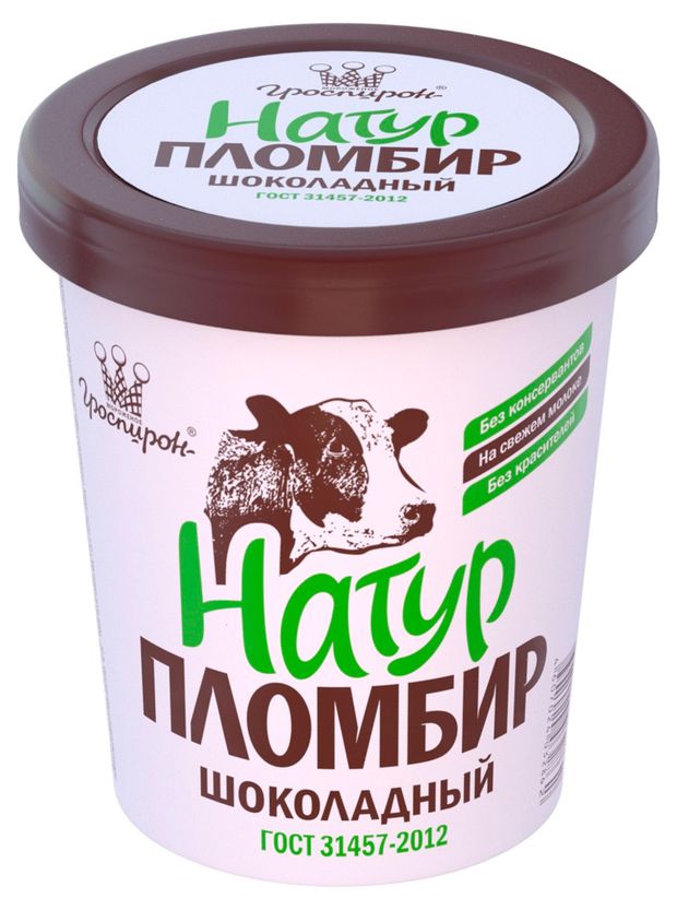 

Мороженое Натур Пломбир Гроспирон Шоколадное, 15% 410 г