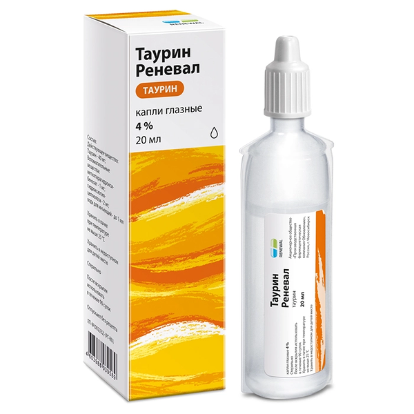Таурин Реневал капли глазные 4% 20 мл