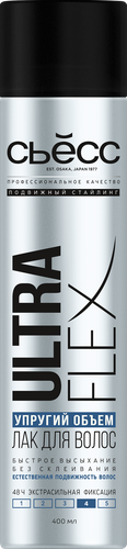 

Лак д/волос Сьёсс Ультра Флекс 4 упругий объем экстрасильная фиксация 400 мл
