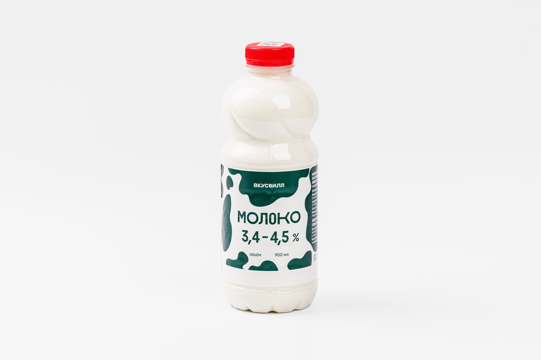

Молоко ВкусВилл цельное в бутылке 900 мл, жирность в ассортименте