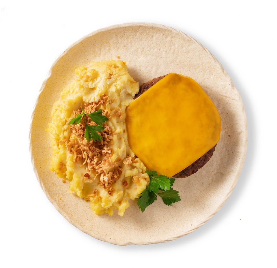 

Бифштекс с сыром и картофельным пюре Азбука Вкуса 375 г