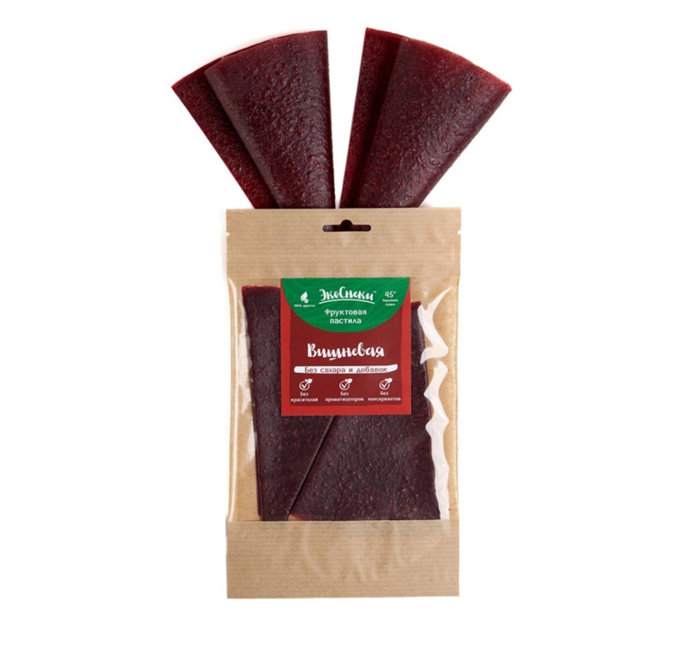 

Пастила фруктовая ЭкоСнеки Вишневая (без сахара) 35 г, Россия