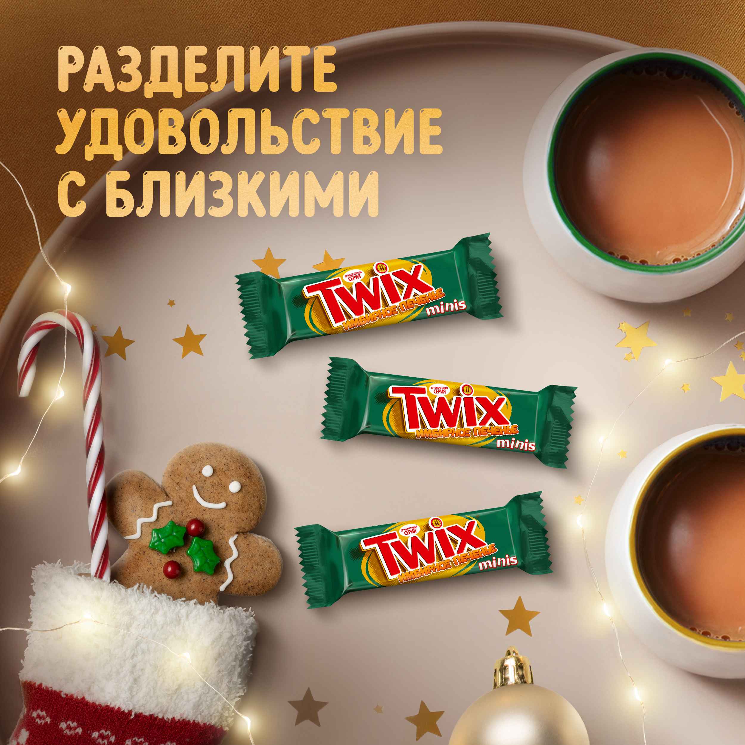 

Шоколадные конфеты Twix Minis Имбирное печенье вес