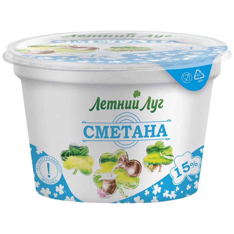 

Сметана Летний луг 15%, 200 г
