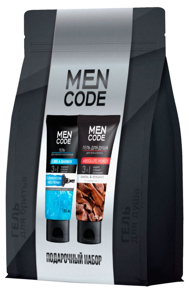 

Набор подарочный Men Code: Гель для душа 150 мл + Гель для бритья 150 мл