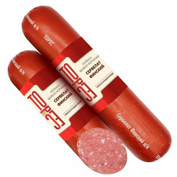 Колбаса варено-копченая Торес Сервелат Финский вес