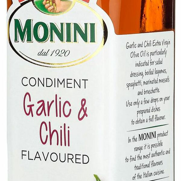 Масло оливковое нерафинированное Garlic & Chili (Гарлик энд Чили) TM Monini (Монини), 250 мл