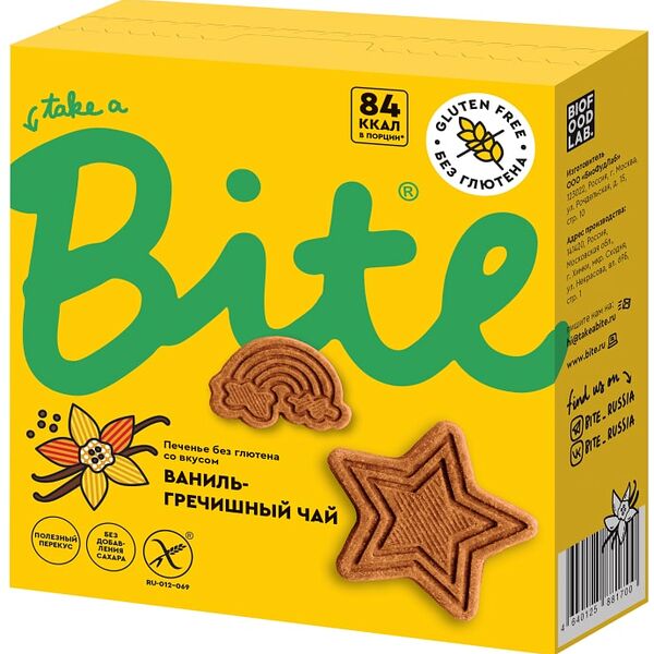 Печенье Take a Bite Ваниль-Гречишный чай 115г