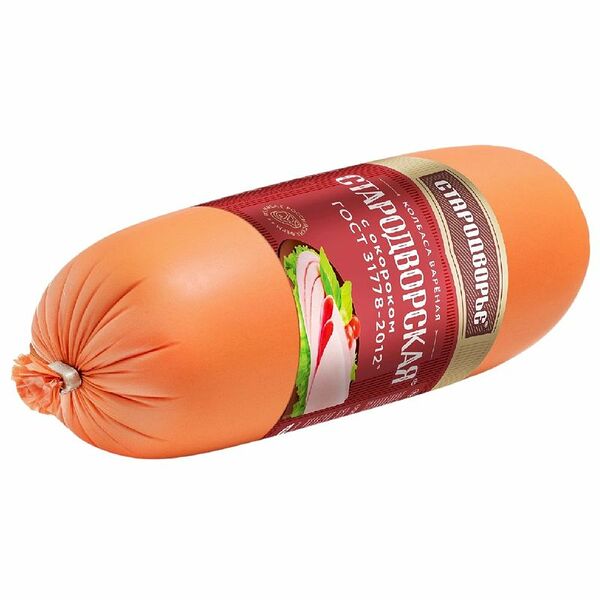 Колбаса вареная Стародворье Стародворская с окороком вес