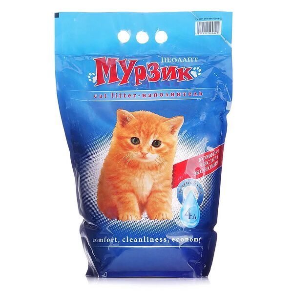 Наполнитель для кошачьего туалета МУРЗИК Цеолайт голубой