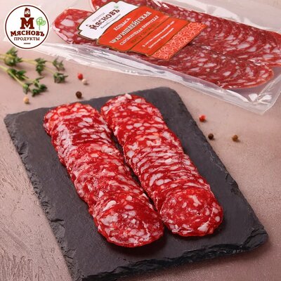 Колбаса Брауншвейгская сырокопченая полусухая МясновЪ от КуулКлевер в нарезке, 100 г