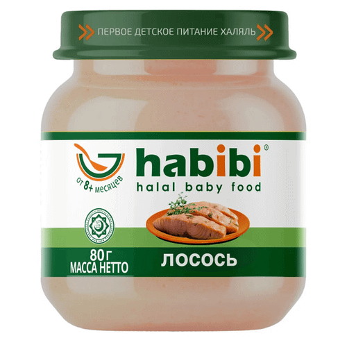 Пюре детское Habibi лосось с 8 месяцев, 80г