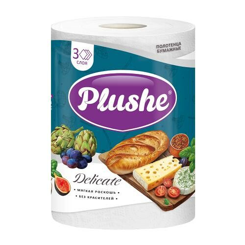 Полотенца бумажные Plushe 3 слоя, 1 шт.