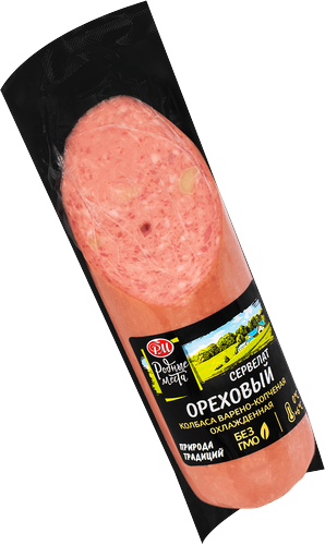 

Колбаса копчено-вареная Родные Места Сервелат Ореховый, 330 г