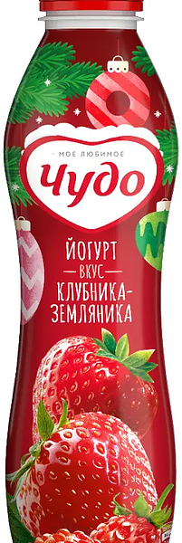 Йогурт питьевой Чудо Клубника-Земляника 1.9% 680 г