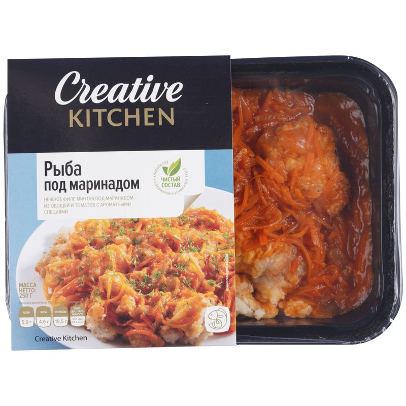 

Минтай Creative Kitchen жареный филе под маринадом 250 г