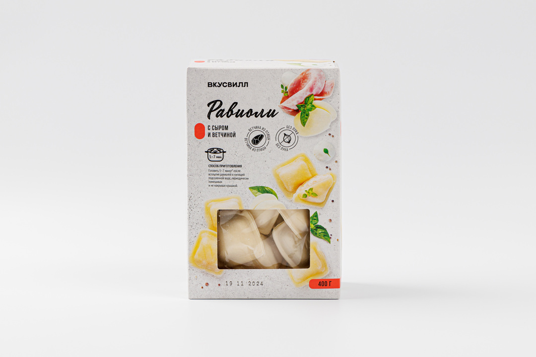 

Равиоли ВкусВилл с сыром и ветчиной 400 г