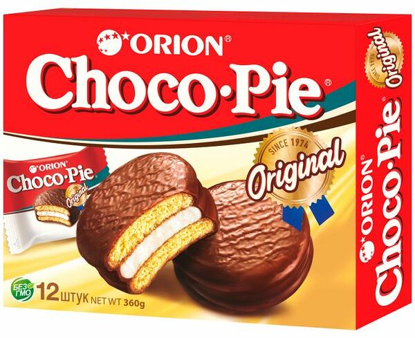 Печенье Choco Pie в глазури дизайн упаковки в ассортименте 12 шт. 360 г