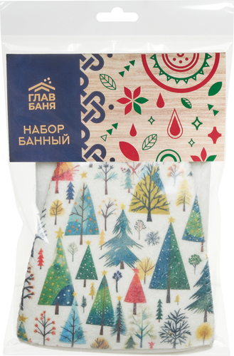 

Набор для бани и сауны ГлавБаня Новогодний шапка и коврик в ассортименте